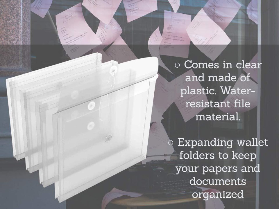Poly Envelopes Expandable Plastic Clear Envelope With Button & String ...