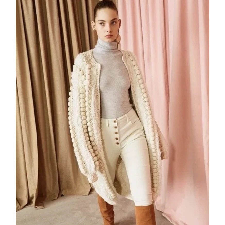 SALE Ulla Johnson P S RARE Mona cream long chunky cardigan eBay