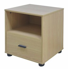 Bedside Table Wooden Cabinet with Drawer & Shelf Nightstand Side End Table Chest