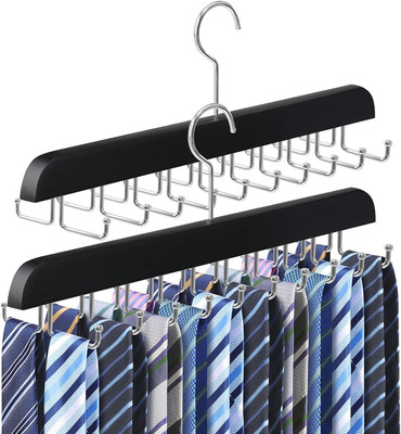 2 Pack Tie Rack Belt Hanger for Closet Upgraded Non Slip Tie Hanger Space Saving