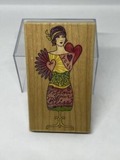 Judith Bliss Stampabilities Wood Mount Rubber Stamp Love Follow Your Bliss New