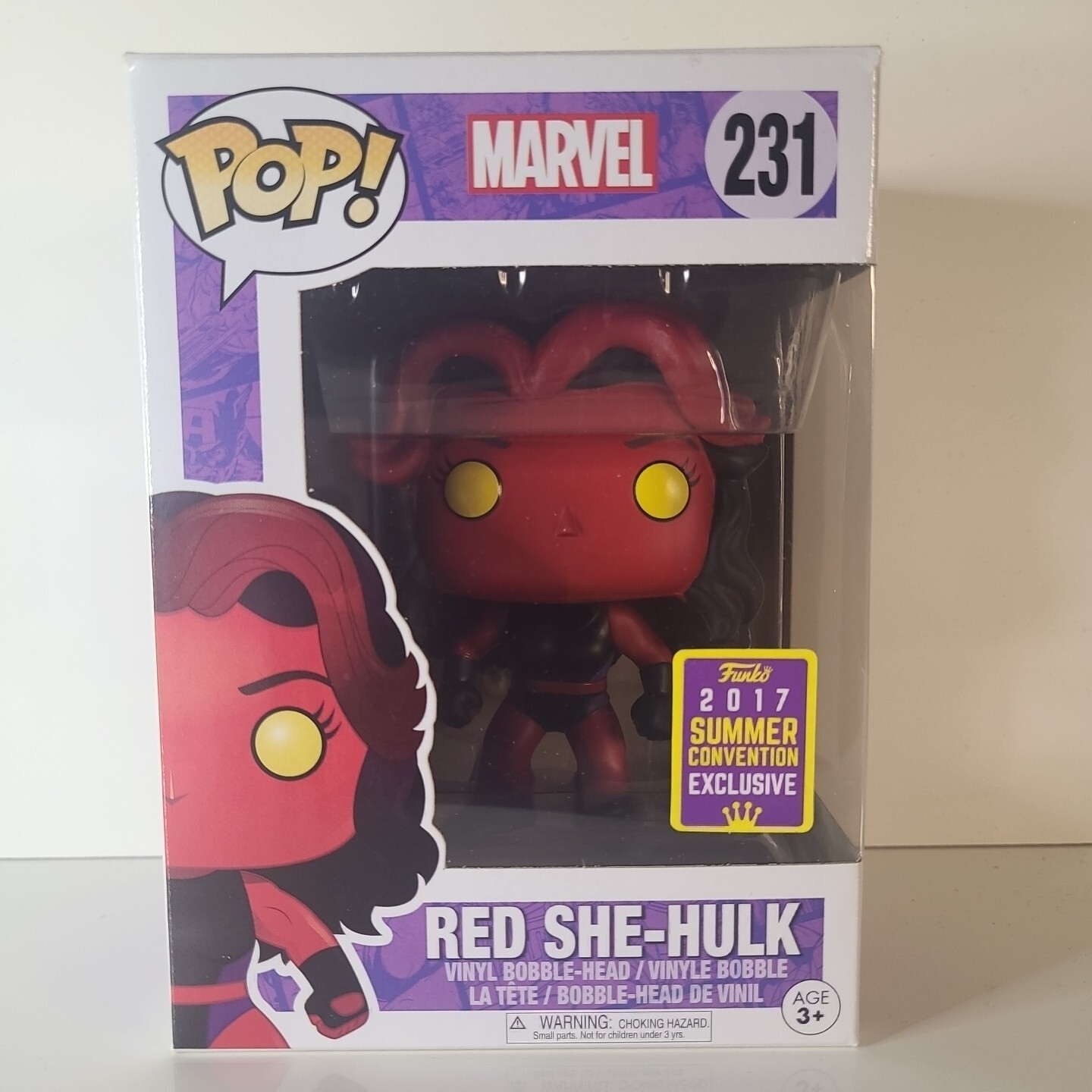 #231 Red She-Hulk - Marvel - 2017 Con Funko Pop Con Protector Pop