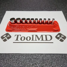 Snap-on Tools NEW 10pc 1/4" Drive SAE Semi-Deep 12pt Chrome Socket Set 110TMDSY
