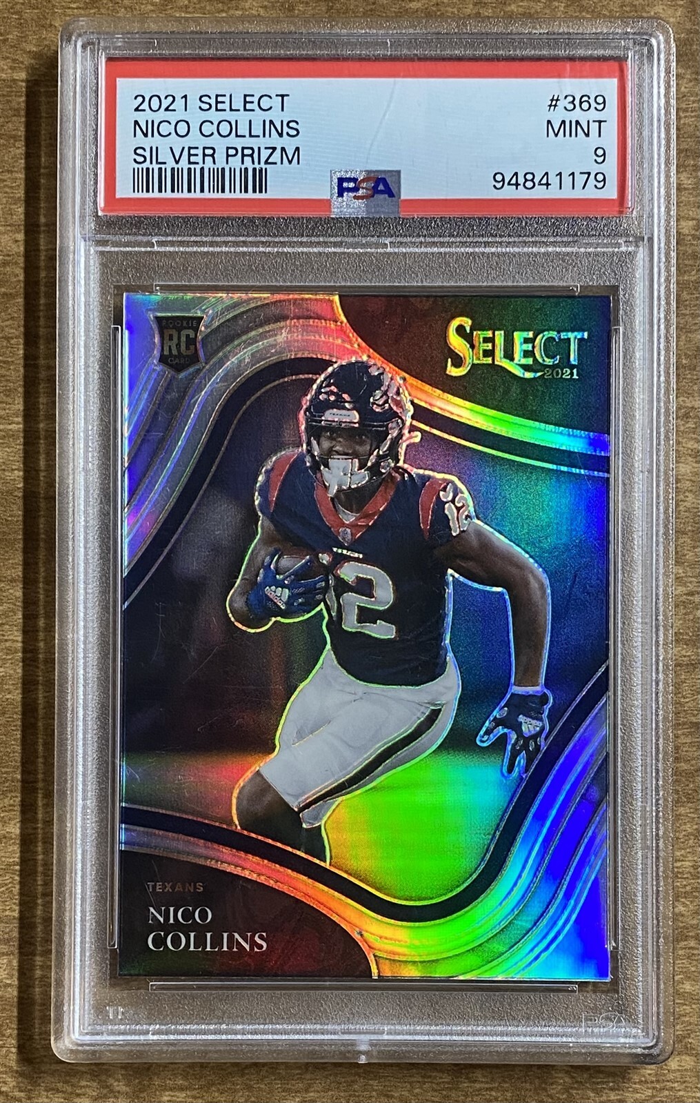 Nico Collins 2021 Select Rookie Silver Prizm #369 PSA 9 MINT - Texans