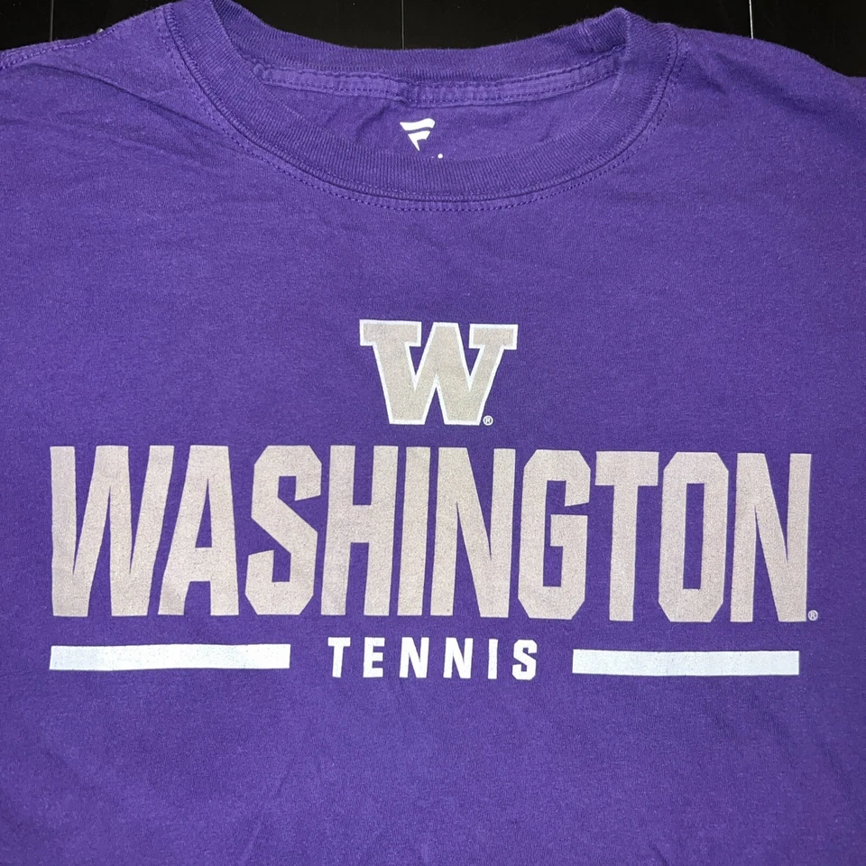 Camiseta grande emitida por el equipo de tenis Huskies de la Universidad de Washington NCAA rara Foto 2 de 4