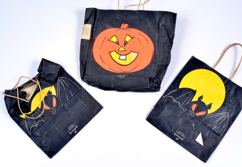 3 - Large 14"x 12" 1960's Vintage Halloween Hallmark Trick or Treat Bags - Picture 5 of 10