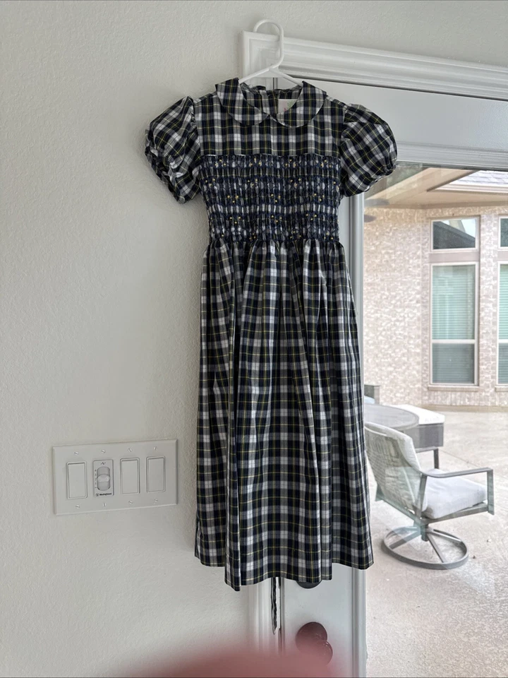 Vestido ajustado a cuadros talla 7 Lolly Wolly Doodle para niñas Foto 2 de 4