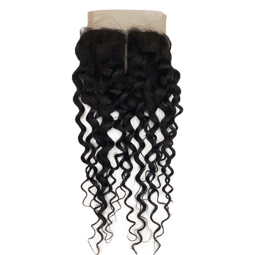 Brazilian Afro Kinky Straight Human Hair T 4x4Lace Closure #1B Black Deep Curly - Picture 28 of 34