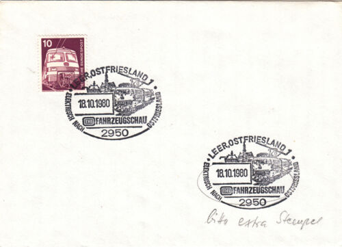 (07651) Germany Cover Trains Leer Ostfriesland 1980 - Afbeelding 1 van 1