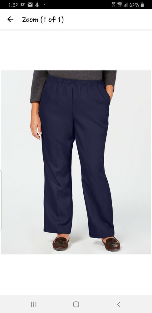 Karen Scott Navy Comfy Pull On Comfort Waist Pants Plus 1X or XL #257#696#683