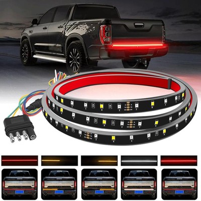 60 Inch 2-Row LED Truck Tailgate Light Bar Strip Red/White Reverse Stop Signal
