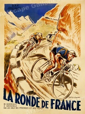 La Ronde de France Bicycles 1928 Vintage Cycling Tour Poster - 18x24