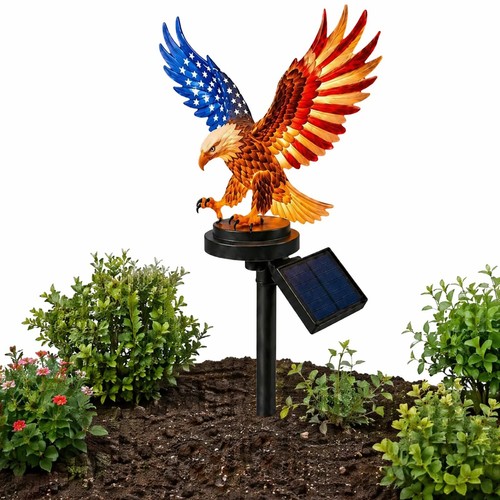 Solar Eagle Garden Stake Light Personalized Waterproof Outdoor Yard Memorial Lam
