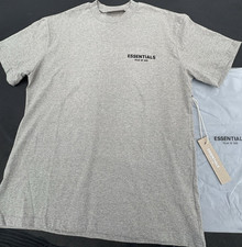 Essentials Fear of God Gray Logo Crew Neck Short Sleeve T-Shirt Men's L