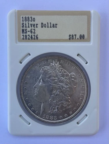 New Listing1883-O MS Morgan Silver Dollar $1 US Mint in Rare Hannes Tulving Holder