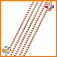 Euogeudel 5Pcs Pure Copper Round Rod Length 15.7 Dia 1/4 For Grounding