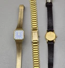 Lot of 3 Women’s Seiko Quartz Watches Gold Tone Vintage Needs Batteries