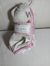 Rae Dunn 10 Pair Women's Love Mom Low Cuts Socks Size 9-11 Pink Beige White
