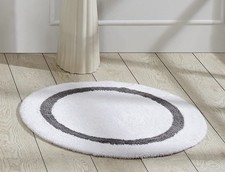 Better Trends 100 Cotton Hotel Collection Bath Mats, White Gray Bath Mat - Tu