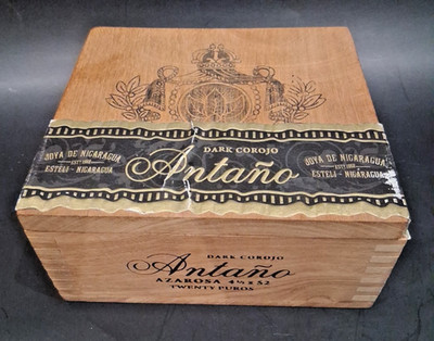 Wood Cigar Box JOYA de NICARAGUA Antano Peligroso Cigars - Dark Corojo EMPTY