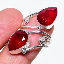 Red Garnet Gemstone Handmade 925 Sterling Silver All Size Ring For Gift