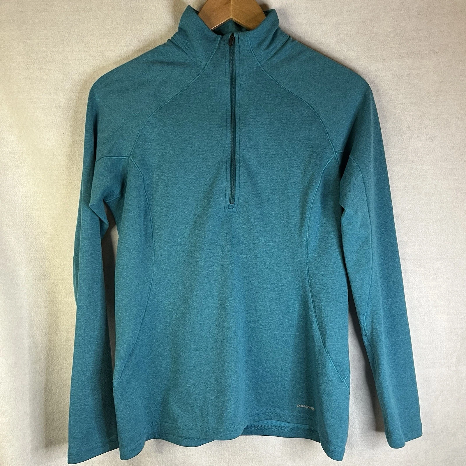 Patagonia Teal Capilene 3 Base Layer 1/4 Zip Long Sleeve Shirt Women's Small
