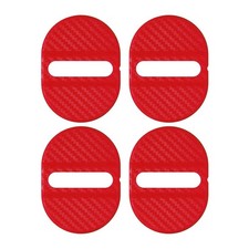 4pcs Universal Red Carbon Fiber Style Scuff Plate Door Lock Cover Protectors New