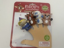 Rudolph The Red Nosed Reindeer Christmas Holiday Finger Puppets Five Pieces NEW