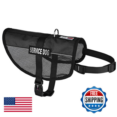 Dogline N0253-1-0210 Service Dog Vest Harness, X-Large, Black, Mesh Lined