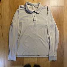 Eddie Bauer Men's Longsleeve Polo Shirt Size L Gray