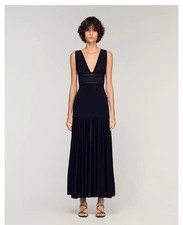 Sandro Lace Shoulder strap Sleeveless V-Neck High-waist Dresses