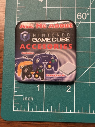 Nintendo Gamecube Accessories Controllers Memory Card Promo Pin Pinback