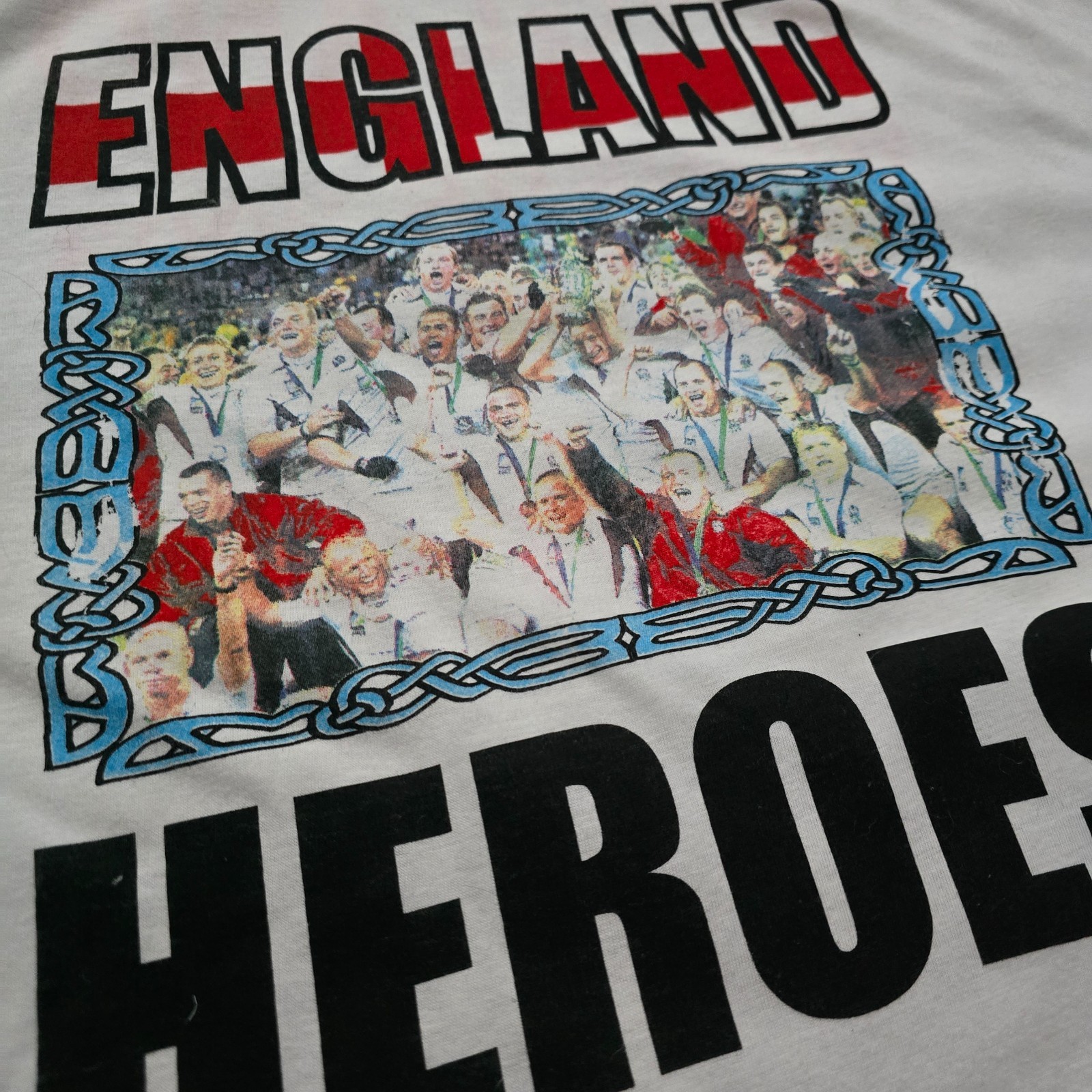 England Heroes 2003 Retro Rugby World Cup Winners Graphic Print T-shirt XXL Y2K image 5