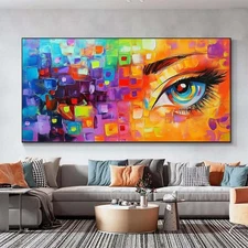 Abstract Texture Hand Painted Oil Painting on Canvas Modern Home Decor "Eye"