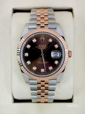 NEW 2025 Rolex Datejust 41mm 126331 Two-Tone Chocolate Diamond Dial