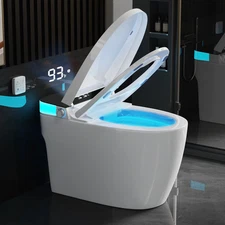 Smart Toilet with Heated Seat, Auto Flush and Foot Sensor, Modern One-Piece Toil