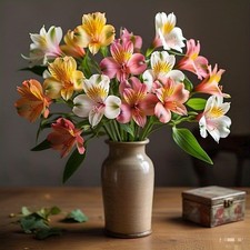 Preety Imported Double Alstroemeria MultiColour Flower Bulbs Pack Of 2 Bulbs