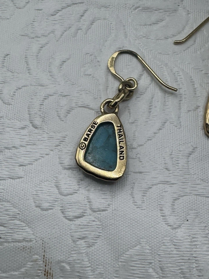 Pendientes colgantes bronceados por BARSA genuinos turquesa y bronce usados Foto 2 de 4