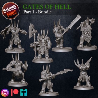 Hell Vanguard, Gates of Hell Set, Warcraft | 32mm Scale Unpainted Miniature D&D