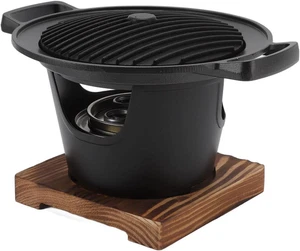 Grille de charbon de bois portable, plateau de table Hibachi japonais BBQ pour intérieur/extérieur