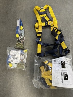 3m Delta Fully Body Safety Harness W/ D Ring & Rope Grab Safety System W/lanyard