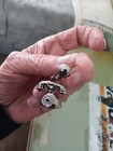 Vintage Silver metal screw on Rotary Dial telephone Earrings — photo 1