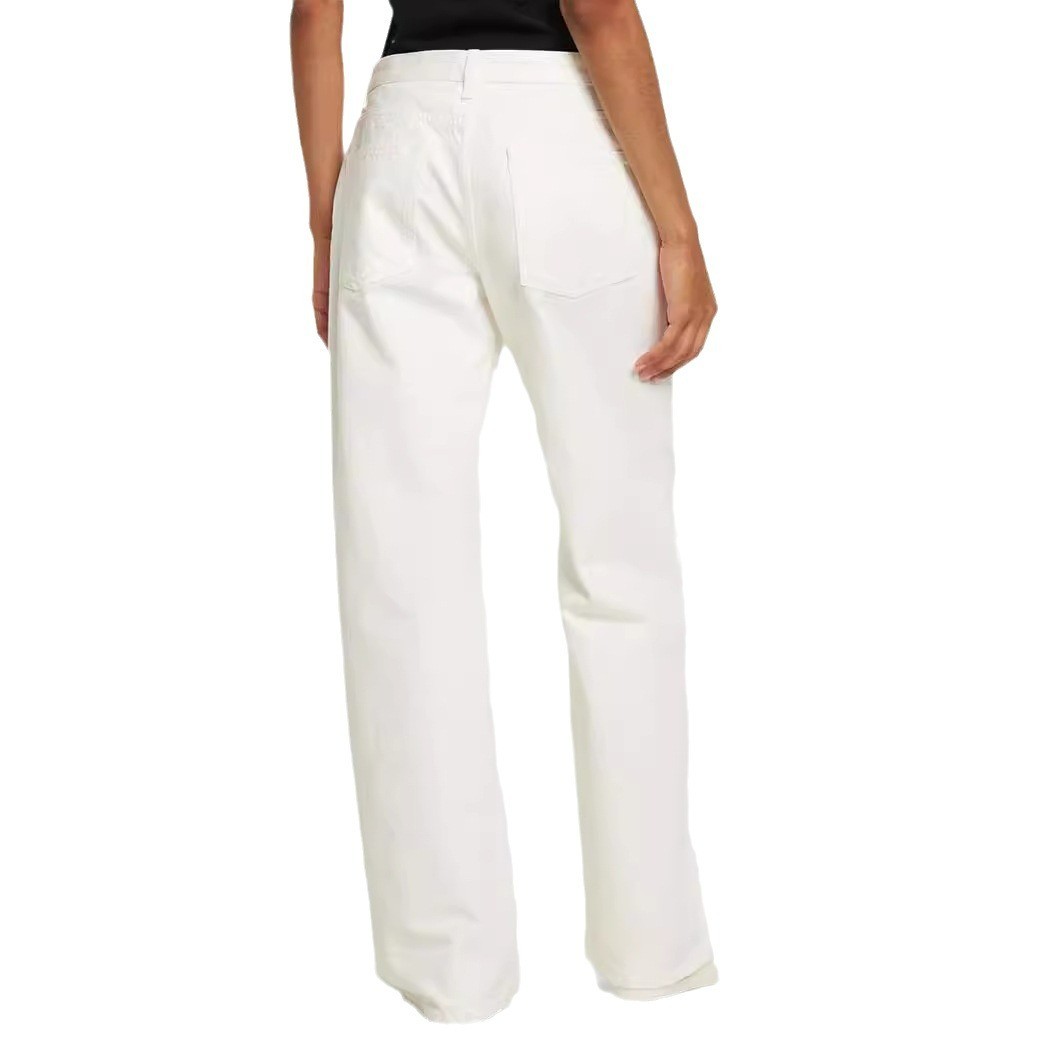 FILA Pantaloni dritti THE ROW donna primaverile cotone vita media larghi larghi larghi larghi