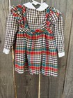 Vintage Nannette plaid dress with ruffled shoulders and a white collared neck.2T — photo 3