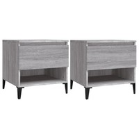 Beistelltische 2 Stk. Grau Sonoma 50X46X50 Cm Holzwerkstoff