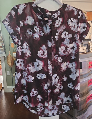 NEW! Womens Simply Vera White Floral Popover by Vera Wang, Size XS