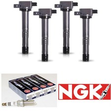4x Ignition Coil Oem Ngk Iridium Spark Plug For Honda Accord Cr-v Civic 2.4l
