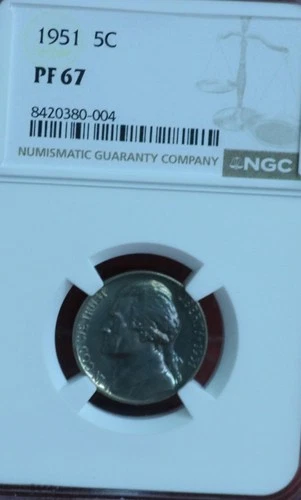 1951-P Jefferson Nickel Proof — photo from the most recent tracked eBay sale