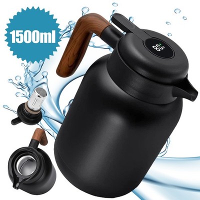 Thermoskanne 1.5 Liter Edelstahl Thermo Isolierkanne Kaffekanne Doppelwandiger