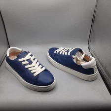 Soludos Ibiza Classic Sneaker Women's 5.5M Marine Blue Leather A4